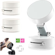 Suport Magnetic Auto pentru Telefon, Flippy, cu Ventuza, Pliabil și Retractabil, Fixare prin Vid și Magnet, Rotativ 360°, Alb