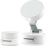 Suport Magnetic Auto pentru Telefon, Flippy, cu Ventuza, Pliabil și Retractabil, Fixare prin Vid și Magnet, Rotativ 360°, Alb