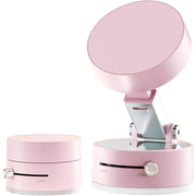 Suport Magnetic Auto pentru Telefon, Flippy, cu Ventuza, Pliabil și Retractabil, Fixare prin Vid și Magnet, Rotativ 360°, Roz