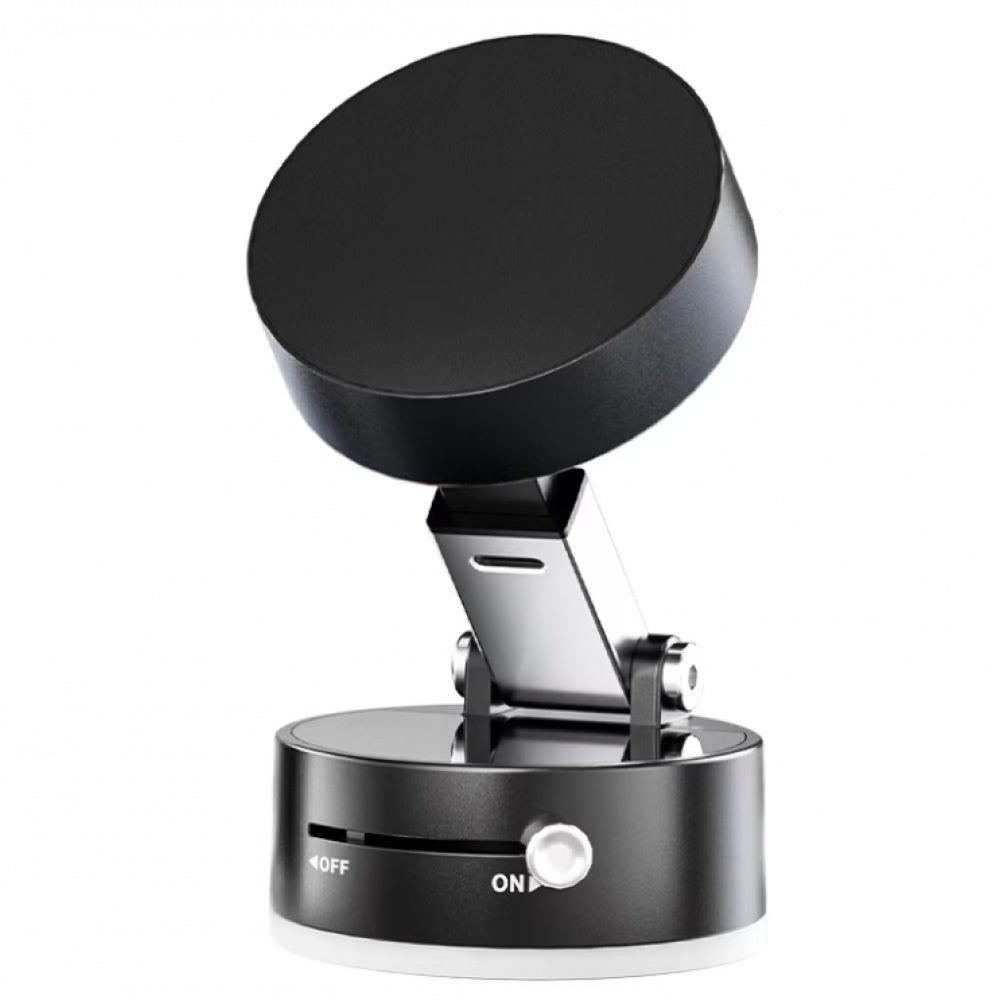Suport magnetic cu ventuză și braț reglabil – pentru telefon, birou sau mașină, negru, înălțime 12,4 cm-Digital Muresan SRL