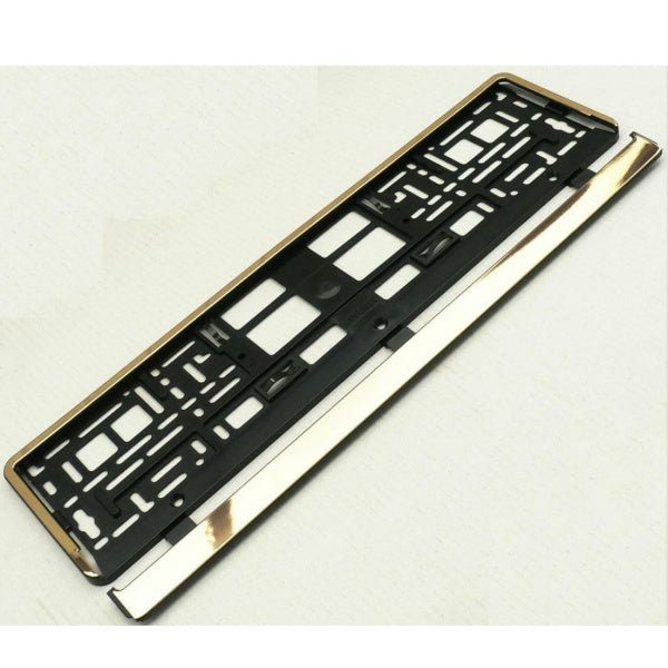 License Plate Holder with Gold Frame