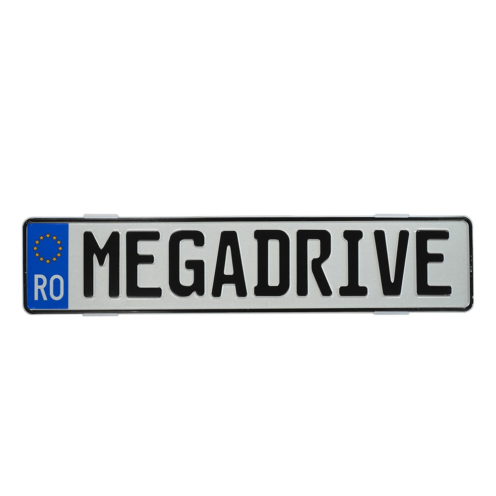 SUPORT NUMAR INMATRICULARE MEGA DRIVE FARA RAME SET 4 BUC (FATA + SPATE) TRANSPARENT-Digital Muresan SRL