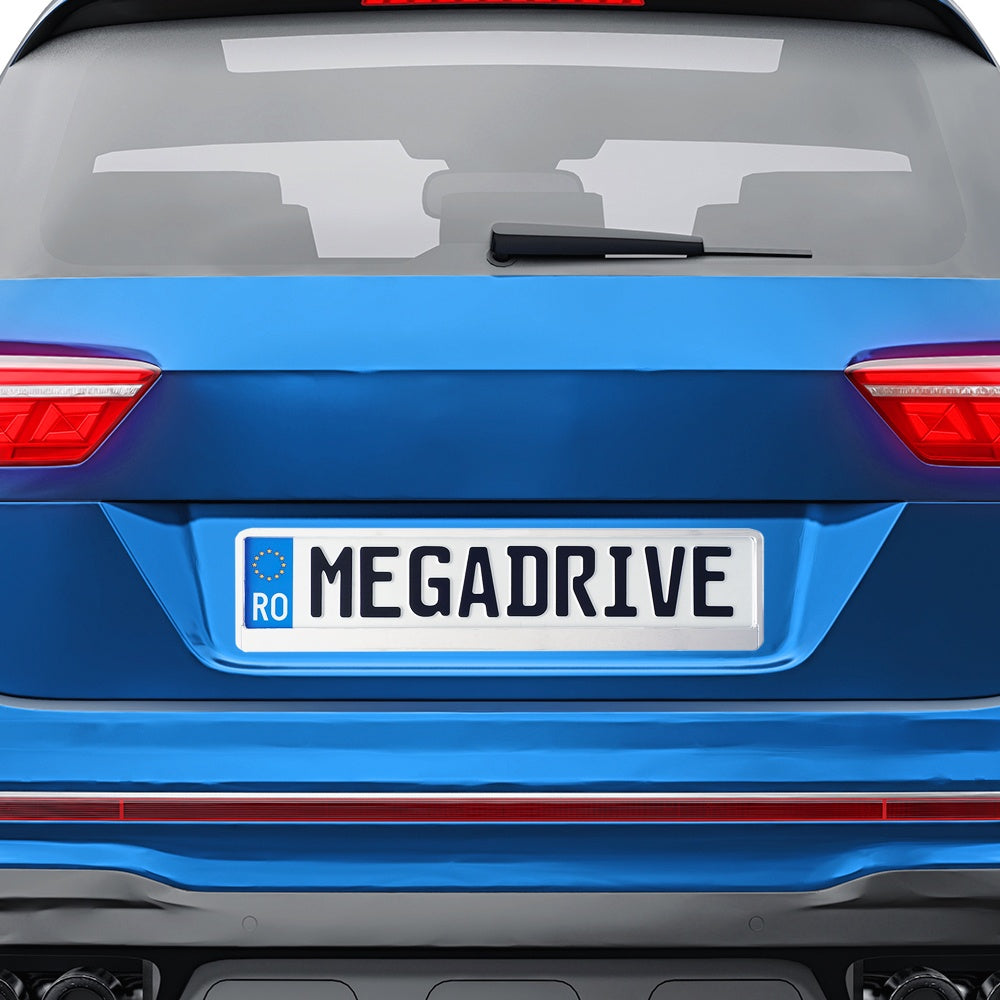 SUPORT NUMAR INMATRICULARE MEGA DRIVE METALIZAT SILVER 1 BUC-Digital Muresan SRL