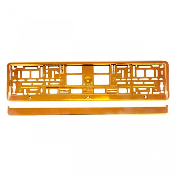 Orange Metallic License Plate Holder