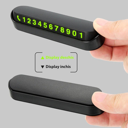 Suport numar telefon Flippy, afisaj parcare numar telefon/parcare temporara, Negru