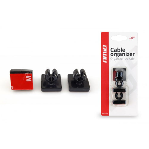 Suport, organizator pentru cabluri, silicon, 3 buc