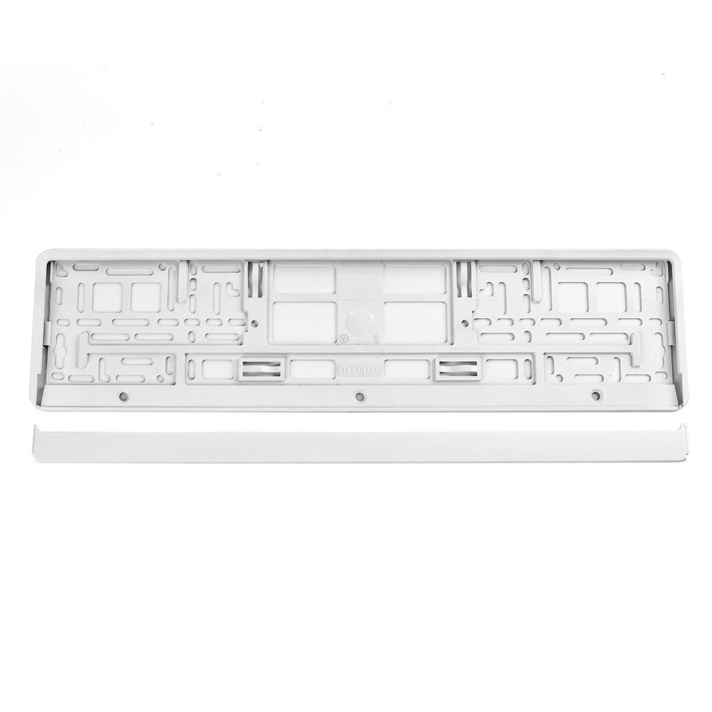 Suport placa de inmatriculare alb metalizat-Digital Muresan SRL
