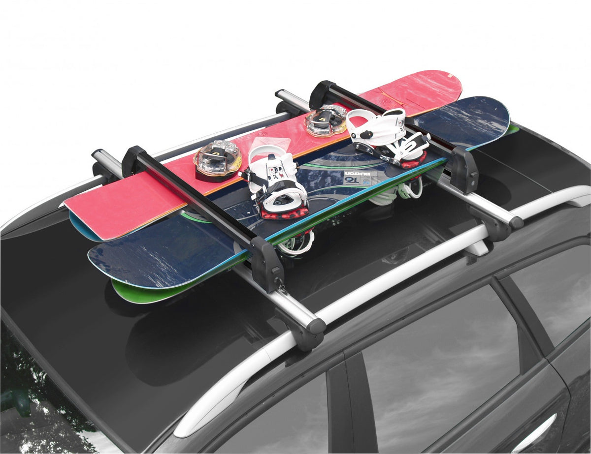 Menabo Silver Ice BLACK síléc- és snowboardtartó keresztlécen, 6 pár síléchez / 4 snowboardhoz