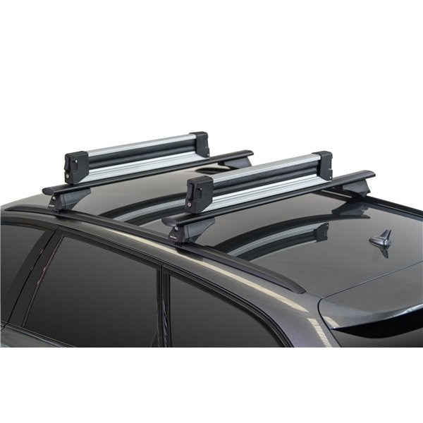 Suport schi snowboard Menabo Yelo 6 Silver glisabil, pe bare transversale, 6 perechi ski / 4 snowboard