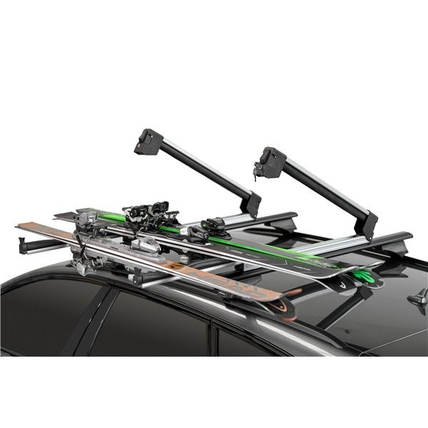 Suport schi snowboard Menabo Yelo 6 Silver glisabil, pe bare transversale, 6 perechi ski / 4 snowboard