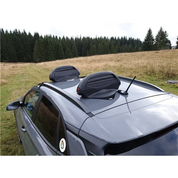 Suport ski si snowboard Menabo Aconcagua cu prindere magnetica, 3 perechi ski / 2 snowboard