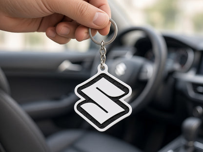 Breloc auto Suzuki logo cu lanț și inel