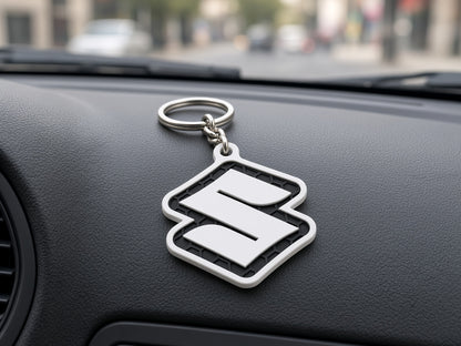 Breloc auto Suzuki logo cu lanț și inel