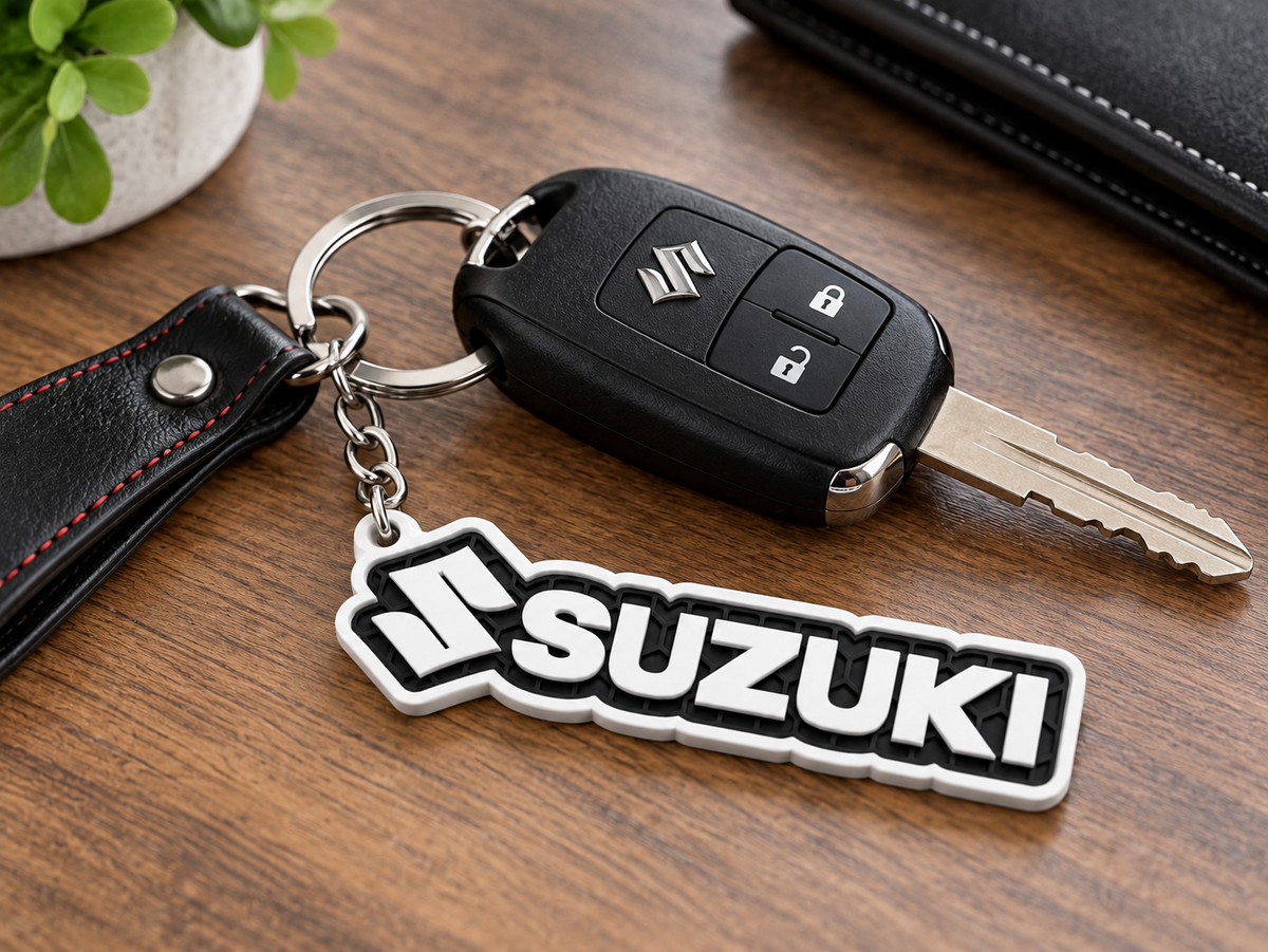 Breloc auto Suzuki inscripție cu lanț și inel