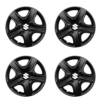 Set 4 capace roti potrivite jantelor de 15 inch compatibile SUZUKI, Model 340 Black