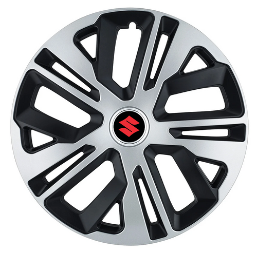 Set 4 Capace Roti, model 15 Inchi (R15) Raven Gri-Negru, Compatibile Cu Suzuki