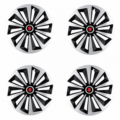 Set 4 capace roti Fox Gri-Negru R15 Compatibil Cu Suzuki