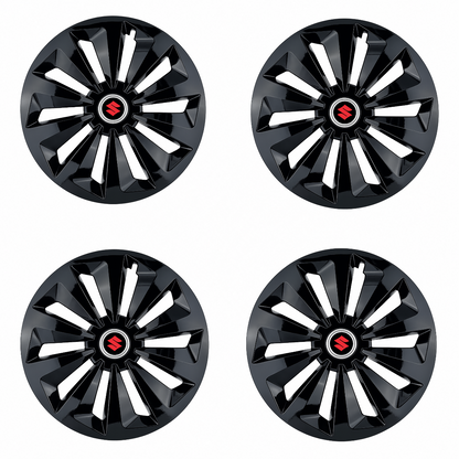Set 4 capace roti Fox negru R14 Compatibil Cu Suzuki