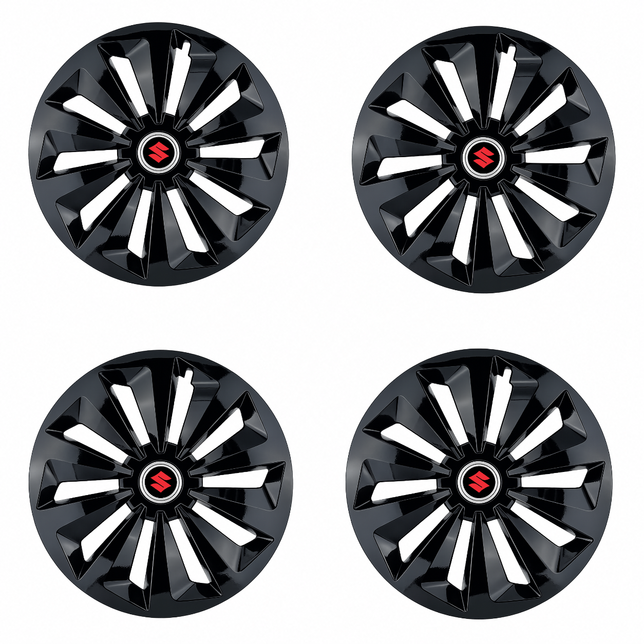 Set 4 capace roti Fox negru R15 Compatibil Cu Suzuki