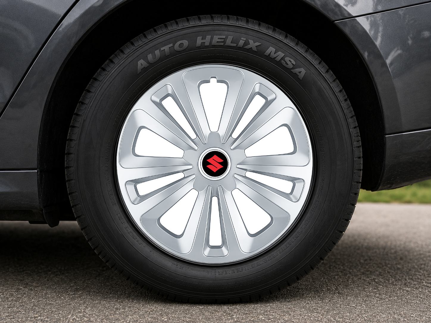 Set 4 Capace Roti Terra Gri R15 pentru Suzuki