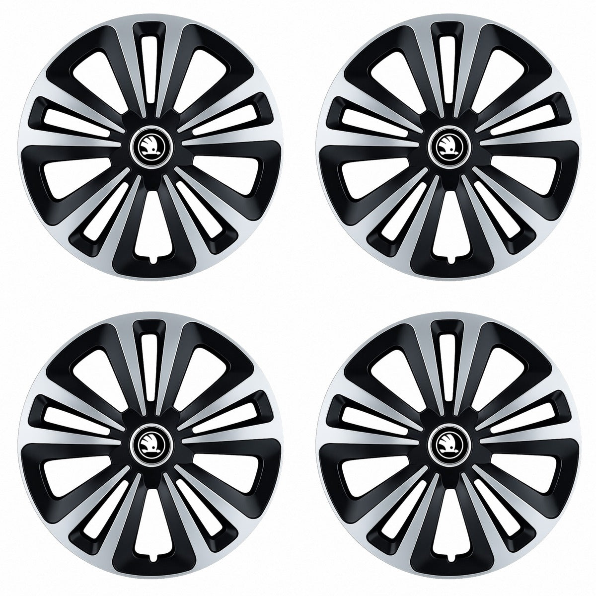 Set 4 Capace Roti Terra Gri-Negru R14, Compatibil Cu Skoda Nou