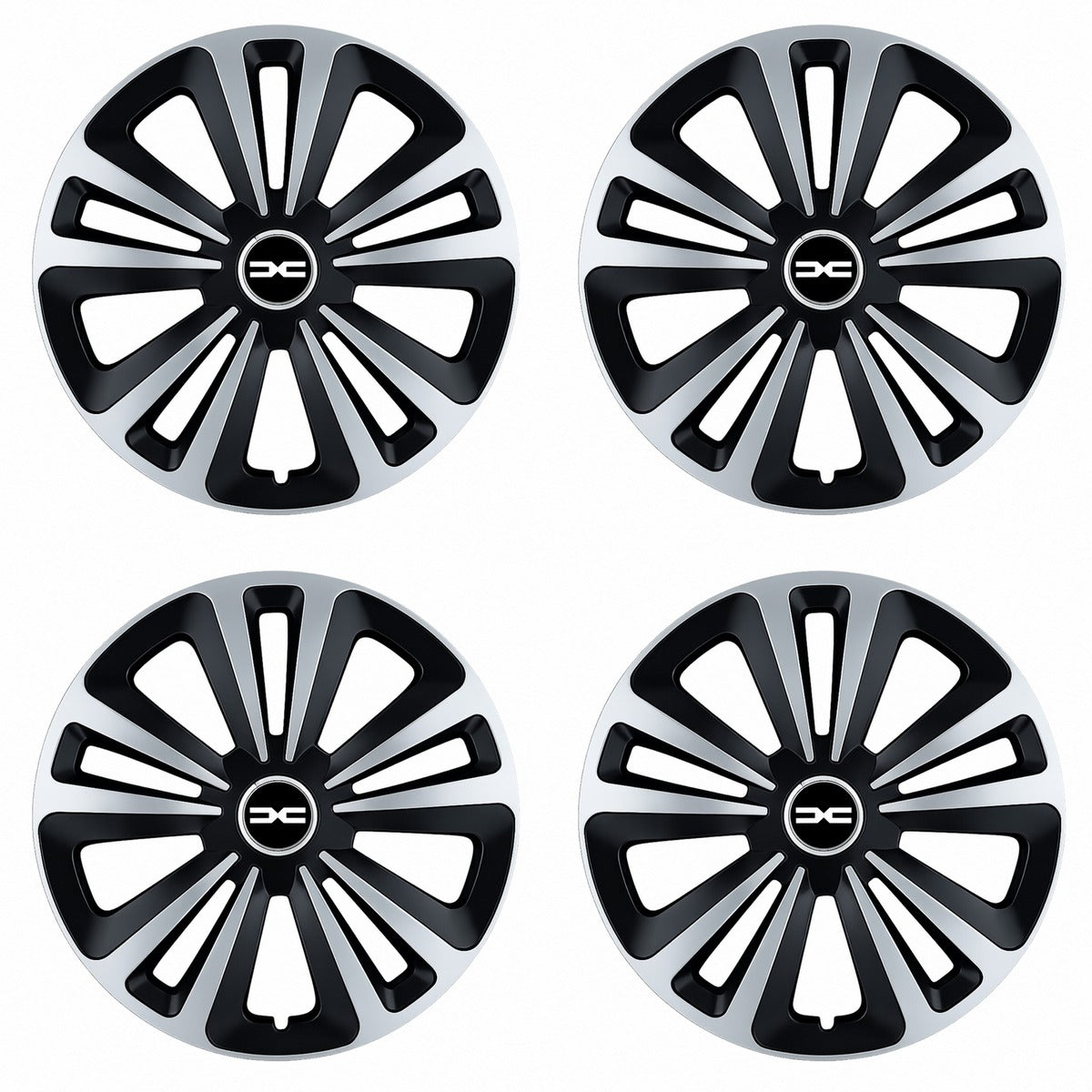 Set 4 Capace Roti Terra Gri-Negru R15, Compatibil Cu Dacia Nou