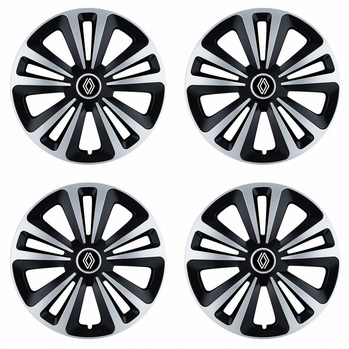 Set 4 Capace Roti Terra Gri-Negru R15, Compatibil Cu Renault Nou