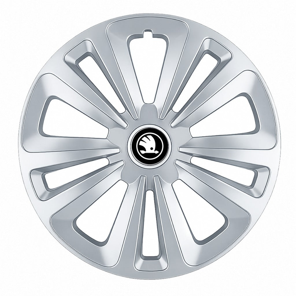 Set 4 Capace Roti Terra Gri R14, pentru Skoda Nou