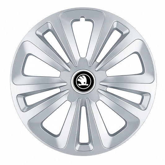 Set 4 Capace Roti Terra Gri R14, pentru Skoda Nou