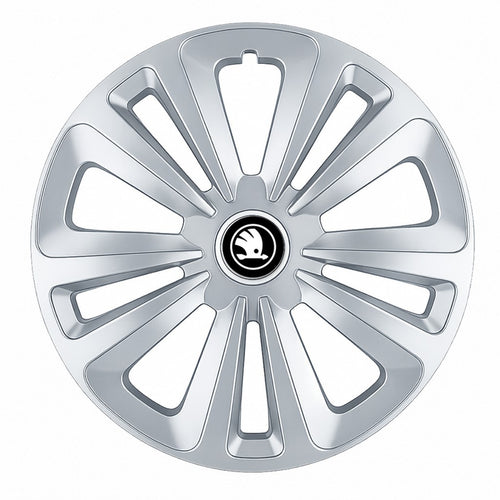 Set 4 Capace Roti Terra Gri R15 pentru Skoda Nou