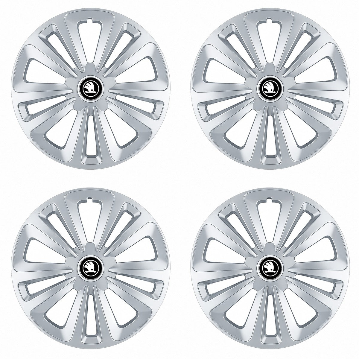 Set 4 Capace Roti Terra Gri R16, pentru Skoda Nou