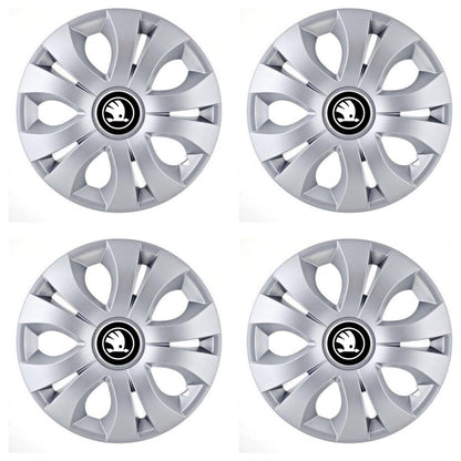 Set 4 Capace Roti, potrivite jantelor de R14, Compatibil Cu Skoda Nou, model top crom