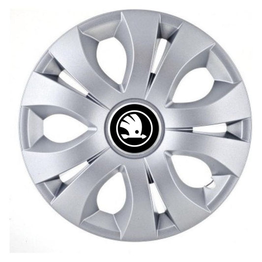 Set 4 Capace Roti, potrivite jantelor de R15, Compatibil Cu Skoda Nou, model top crom