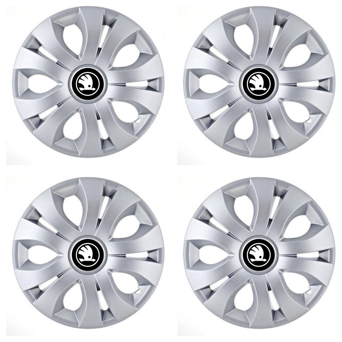 Set 4 Capace Roti, potrivite jantelor de R16, Compatibil Cu Skoda Nou, model top crom