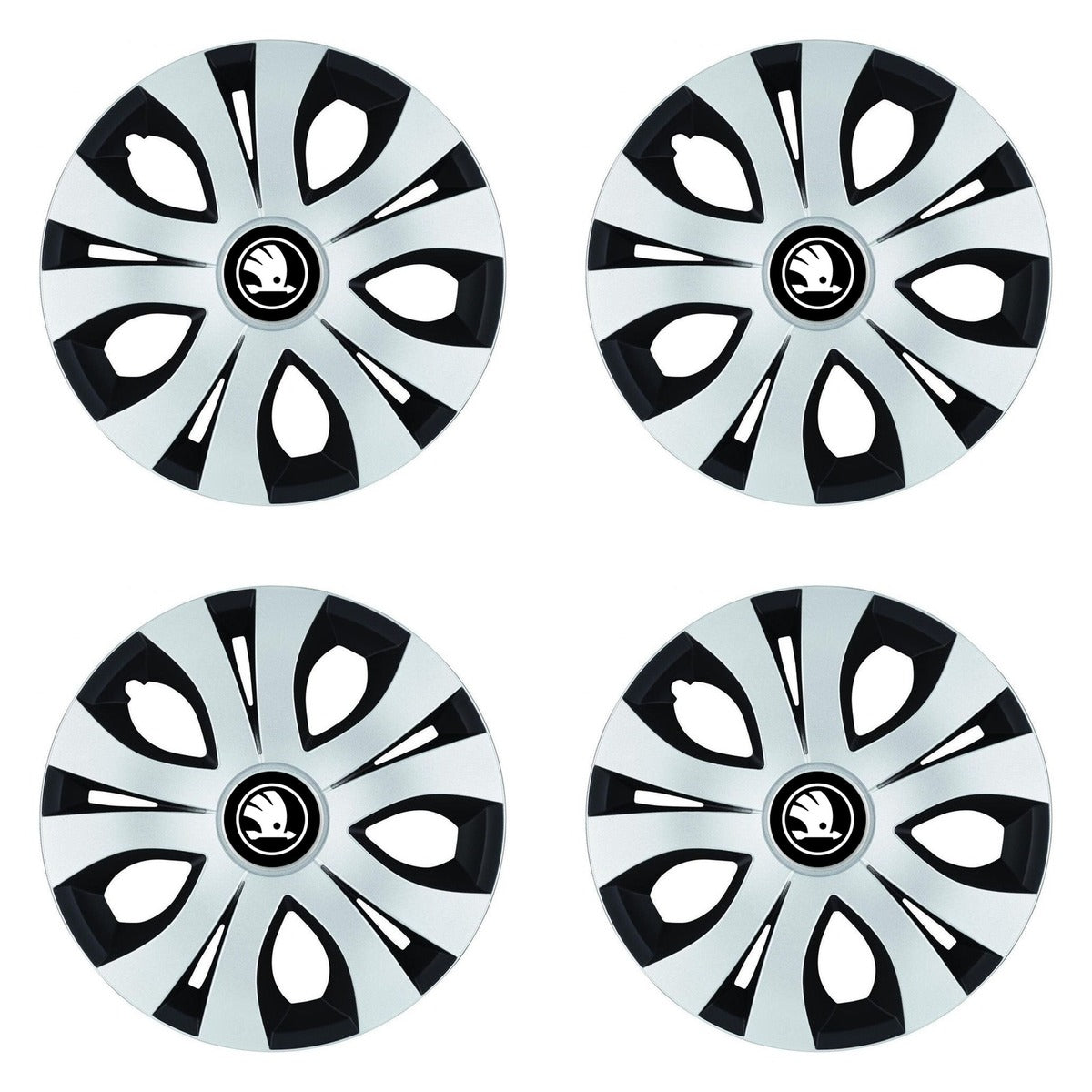 Set 4 Capace Roti Top Gri-Negru R14, Compatibil Cu Skoda Nou