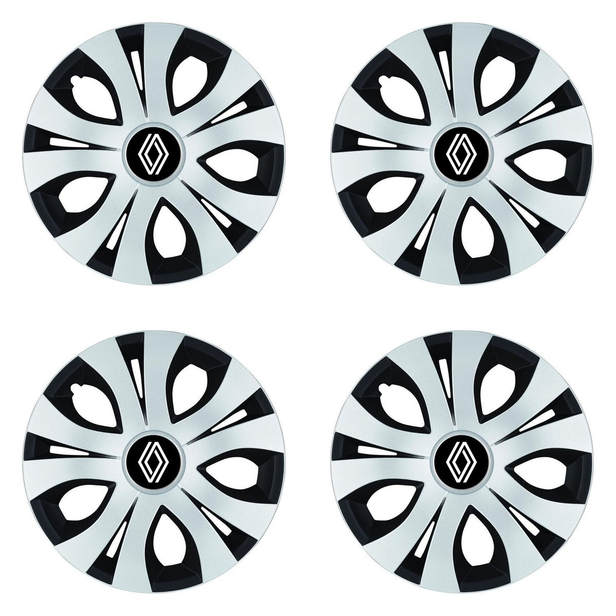 Set 4 Capace Roti Top Gri-Negru R17, Compatibil Cu Renault Nou