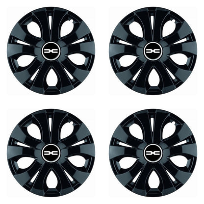 Set 4 Capace Roti Top Negru R15, Compatibil Cu Dacia Nou