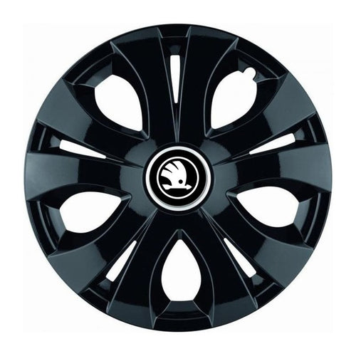 Set 4 Capace Roti Top Negru R15, Compatibil Cu Skoda Nou