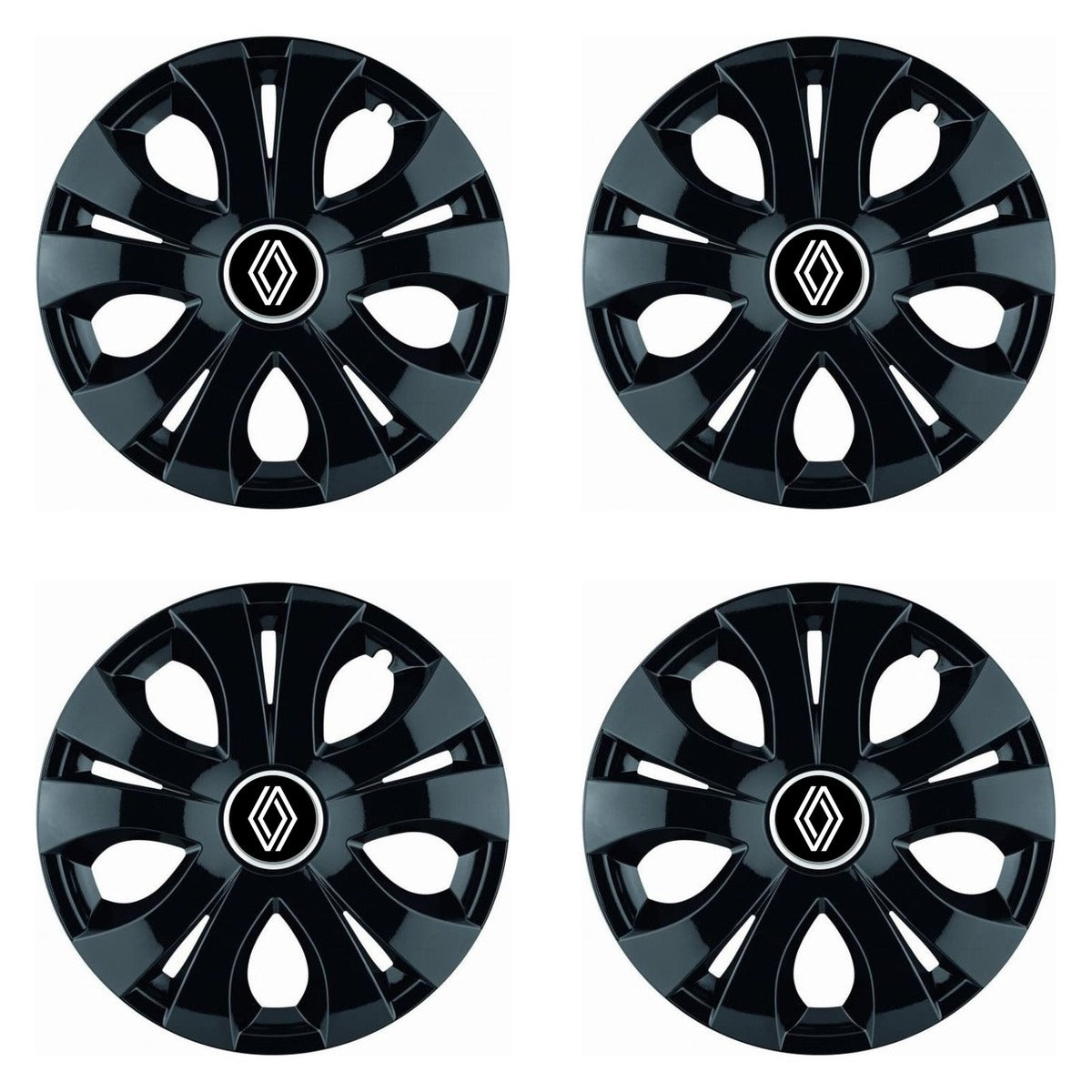 Set 4 Capace Roti Top Negru R15, Compatibil Cu Renault Nou