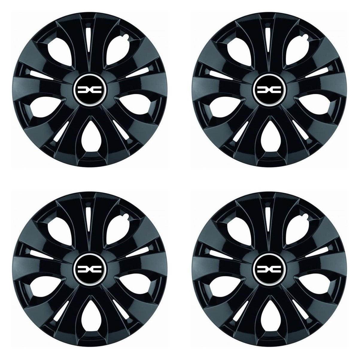 Set 4 Capace Roti Top Negru R16, Compatibil Cu Dacia Nou