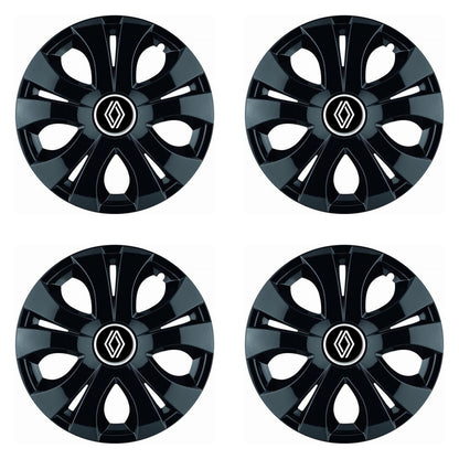 Set 4 Capace Roti Top Negru R16, Compatibil Cu Renault Nou