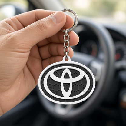 Breloc auto Toyota logo cu lanț și inel