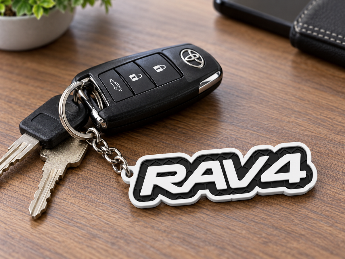 Breloc auto Toyota RAV4 cu lanț și inel