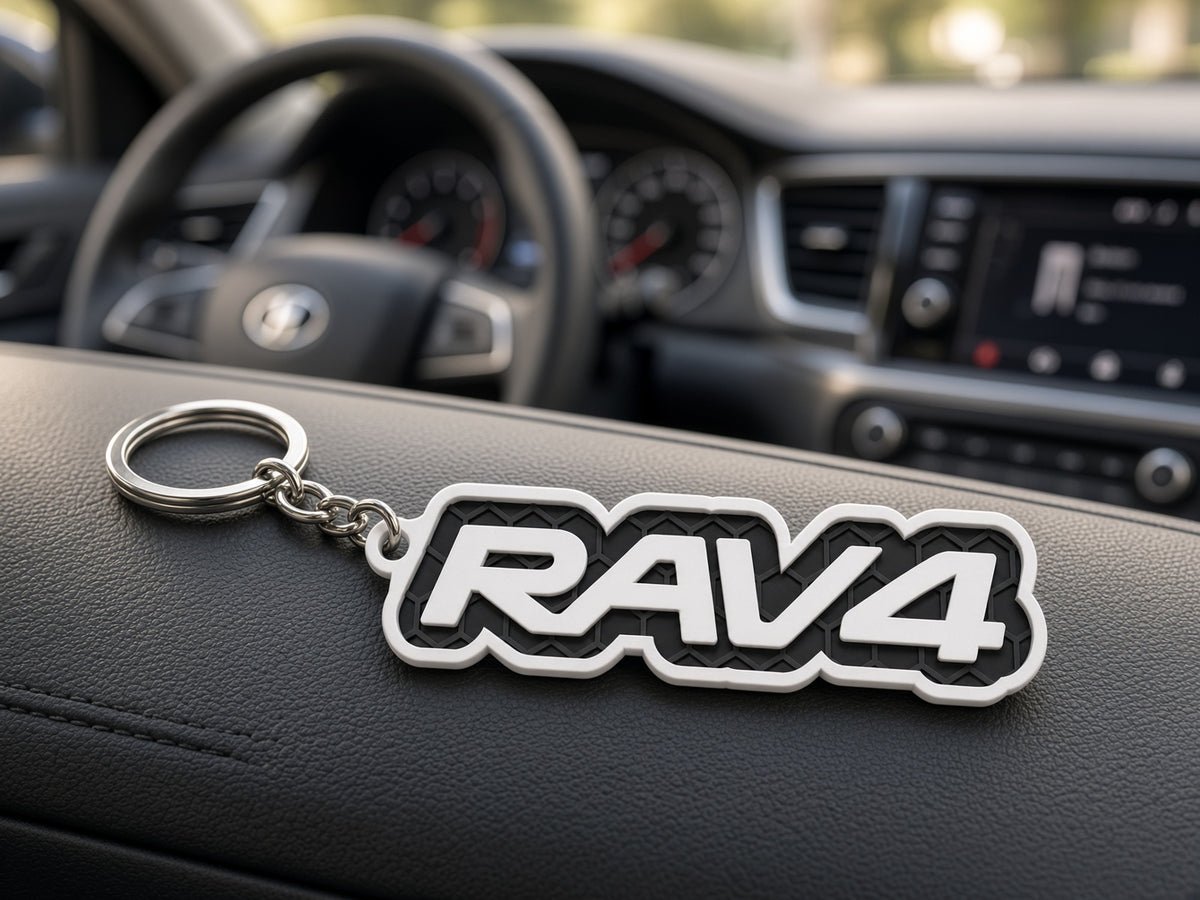 Breloc auto Toyota RAV4 cu lanț și inel