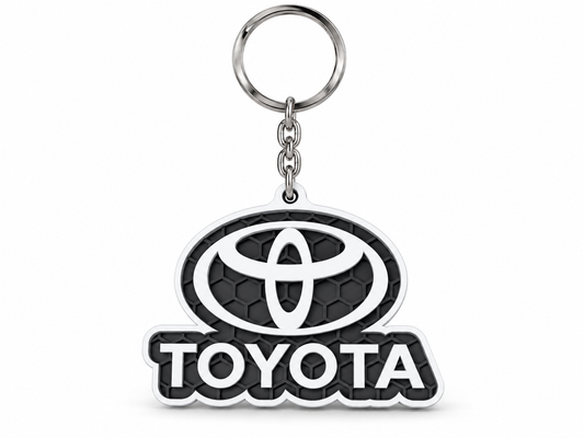 Breloc auto Toyota inscripție cu lanț și inel
