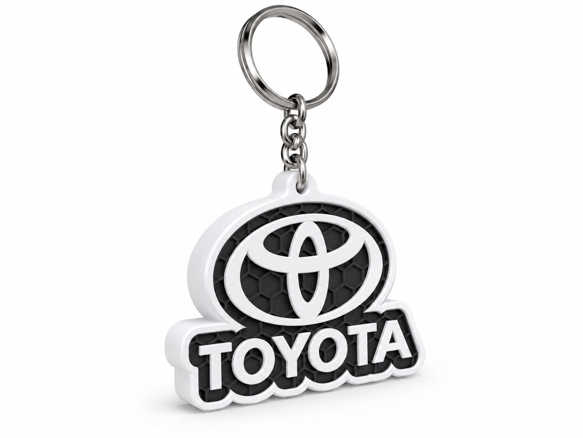 Breloc auto Toyota inscripție cu lanț și inel