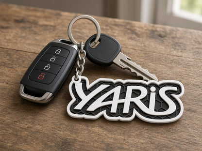 Breloc auto Toyota Yaris cu lanț și inel