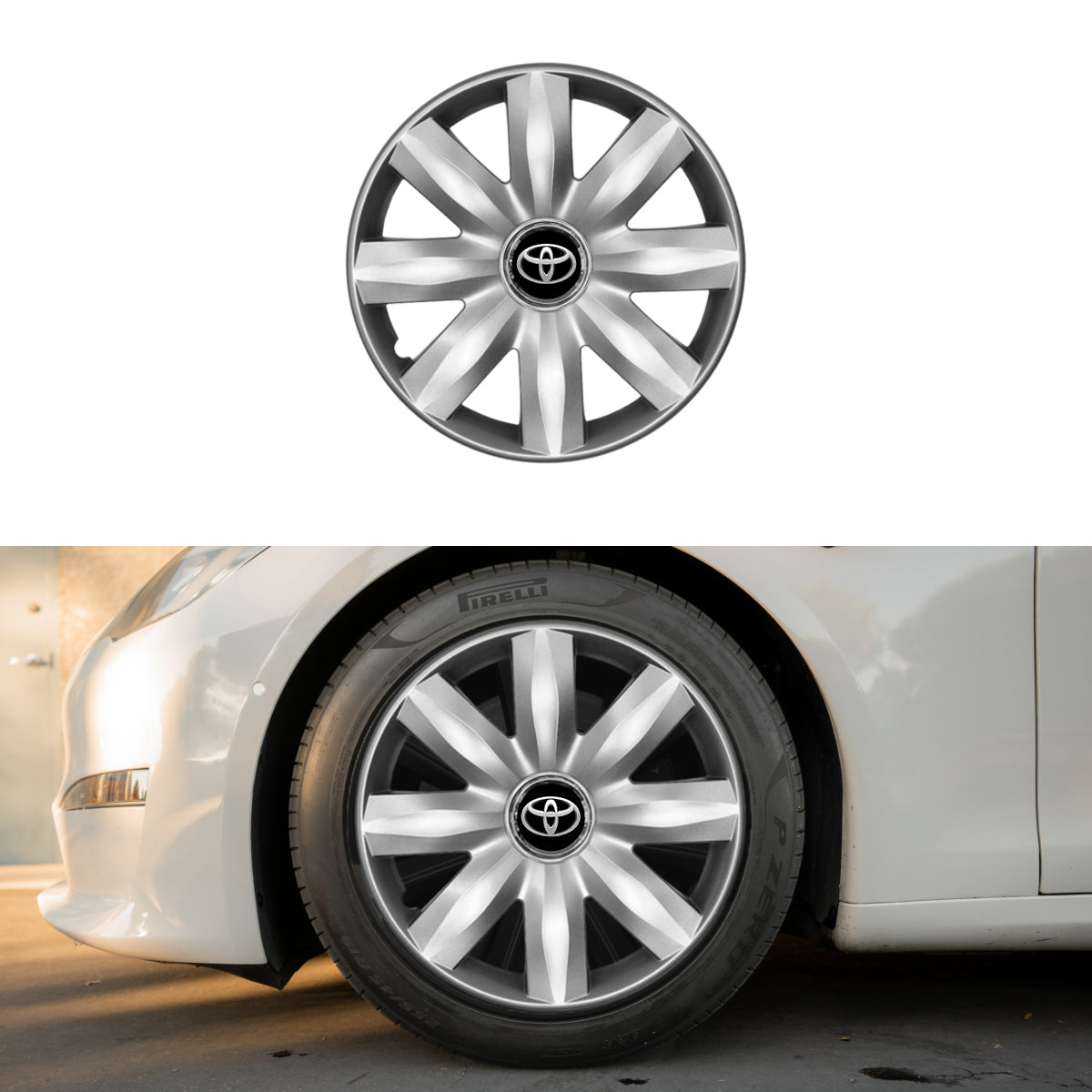 Set 4 capace roti potrivite jantelor de 14 inch compatibile Toyota, Model - 221