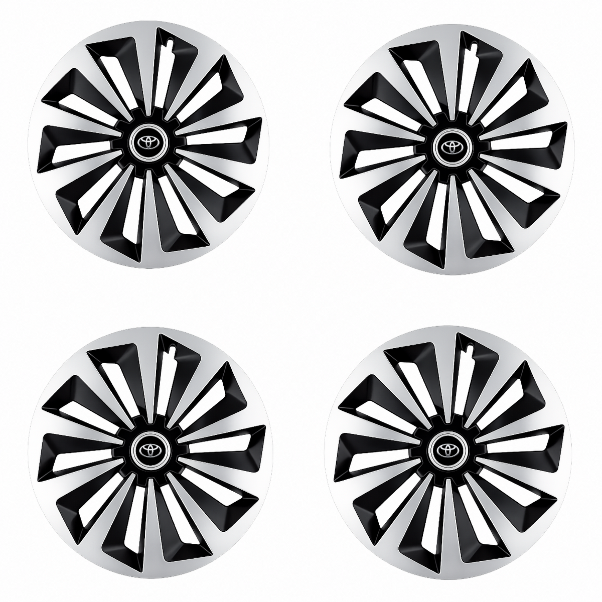 Set 4 capace roti Fox Gri-Negru R15 Compatibil Cu Toyota