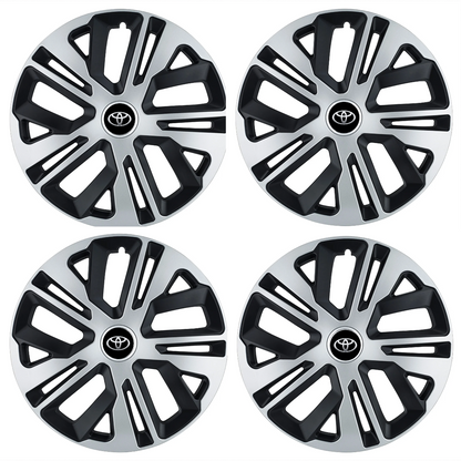 Set 4 Capace Roti, model 15 Inchi (R15) Raven Gri-Negru, Compatibile Cu Toyota